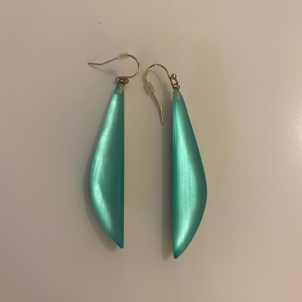 Alexis Bittar Teal Lucite Earrings